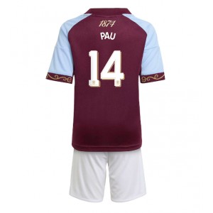 Fotbalové Dres Aston Villa Pau Torres #14 Dětské Domácí Oblečení 2025-26 Krátký Rukáv (+ trenýrky)